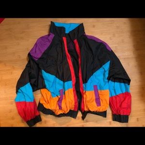 80s patterned wind breaker